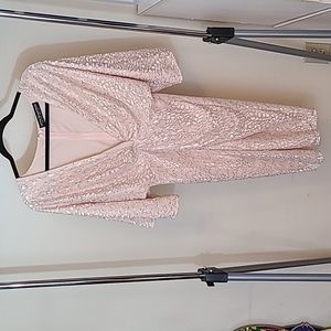 Little Mistress Plunge Sequin Kimono twist-front Dress size 6